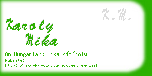karoly mika business card